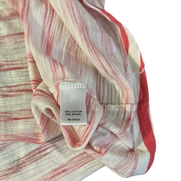 Banana Republic Pink Ombre Stripe Tee XL 3/4 Sleeve Summer Watercolor Dream - Picture 3 of 6